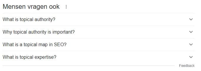 Topical Authority - Mensen vragen ook